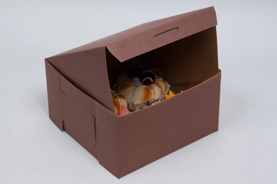 7L x 7W x 4H, Chocolate Cocoa Brown Bakery Boxes