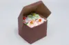 4L x 4W x 4H, Chocolate Cocoa Brown Bakery Boxes