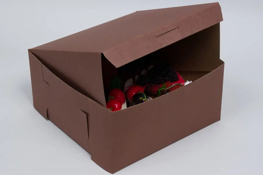 8L x 8W x 4H, Chocolate Cocoa Brown Bakery Boxes
