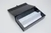 13-1/2L x 3-1/2W x 3-1/2H, Rigid Magnetic Wine Boxes, Black Gloss, Double