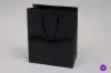 8W x 4D x 10H, Gloss Eurotote Bags with Rope Handles, Black Gloss