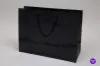 16W x 6D x 12H, Gloss Eurotote Bags with Rope Handles, Black Gloss