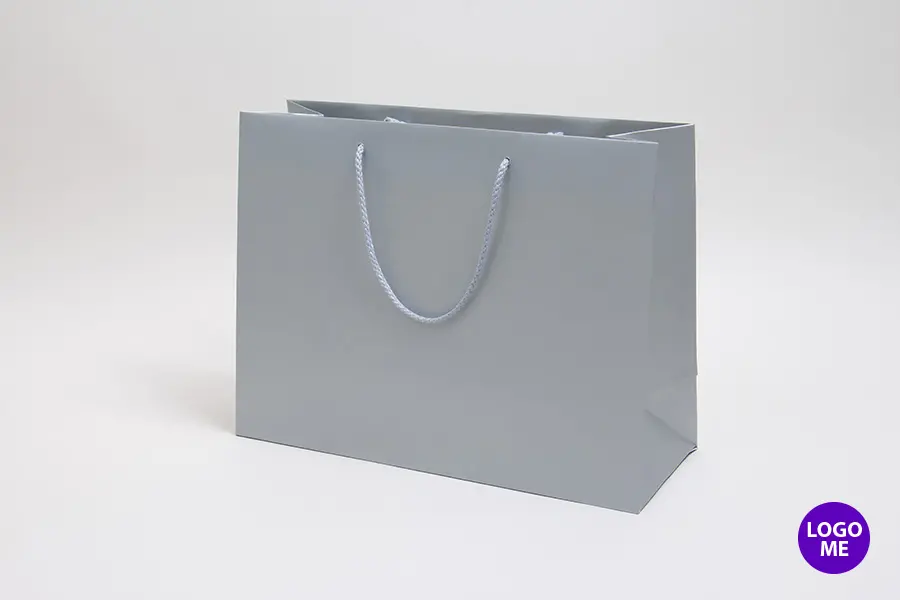 16W x 6D x 12H, Matte Eurotote Bags with Rope Handles, Matte Platinum