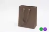 8W x 4D x 10H, Matte Eurotote Bags with Twill Ribbon Handles, Matte Chocolate Brown