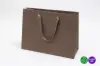 16W x 6D x 12H, Matte Eurotote Bags with Twill Ribbon Handles, Matte Chocolate Brown