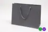 16W x 6D x 12H, Matte Eurotote Bags with Twill Ribbon Handles, Charcoal