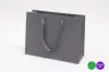13W x 5D x 10H, Matte Eurotote Bags with Twill Ribbon Handles, Charcoal