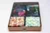 7-1/2W x 9-7/8L x 1-3/8H, Clear Lids, Ribbed Kraft
