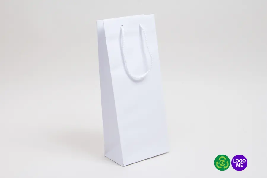 5-3/4W x 3-1/4D x 13H, White Kraft Eurototes with Rope Handles
