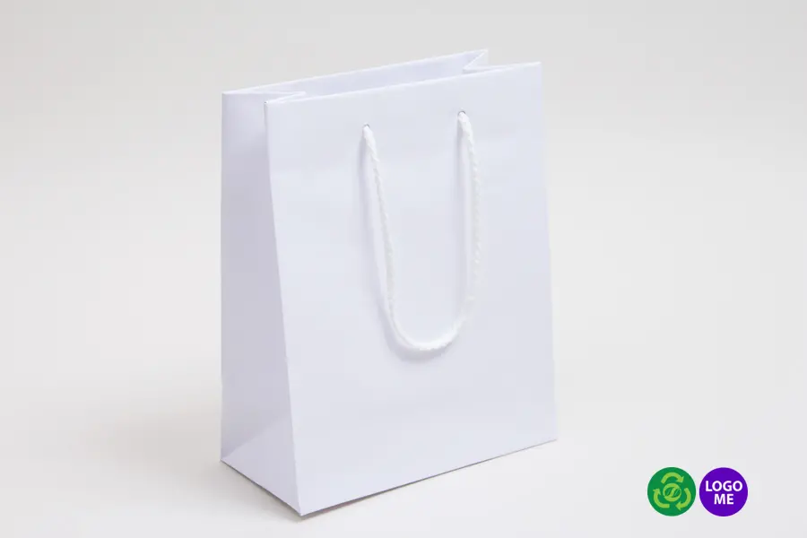 8W x 4D x 10H, White Kraft Eurototes with Rope Handles