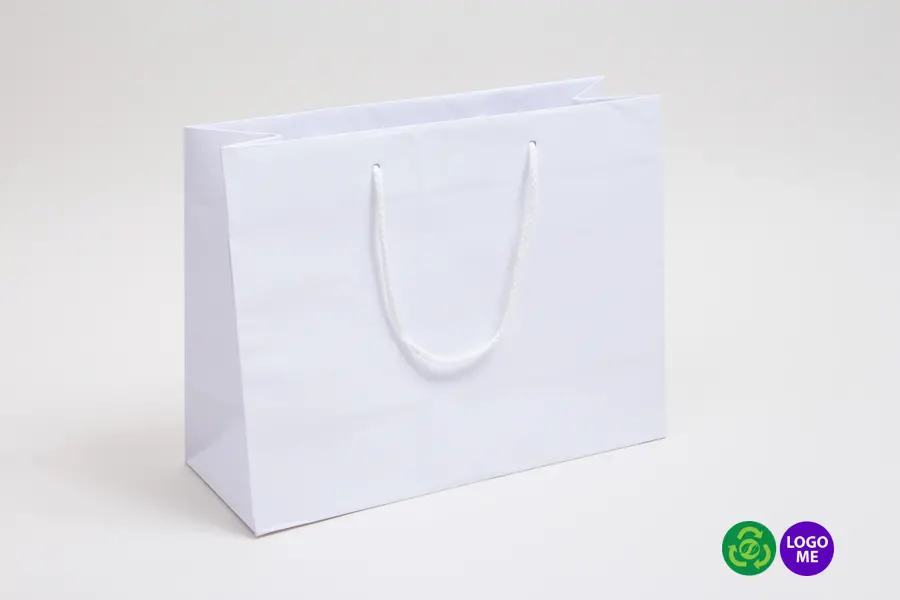 13W x 5D x 10H, White Kraft Eurototes with Rope Handles