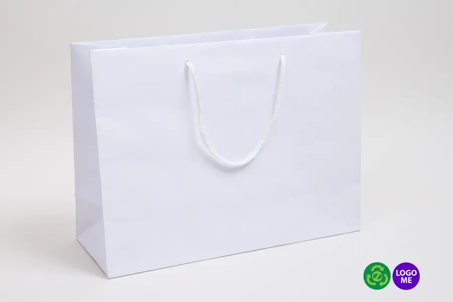 16W x 6D x 12H, White Kraft Eurototes with Rope Handles
