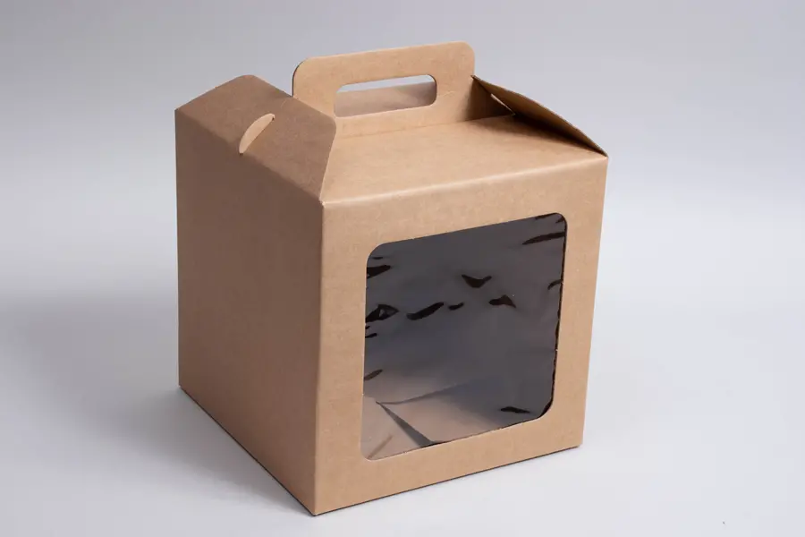 8-1/4L x 8-1/4W x 8-1/4H, Windowed Gable Boxes, Natural Kraft