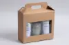 8-5/8L x 3-1/8W x 7-5/8H, Windowed Gable Boxes, Natural Kraft