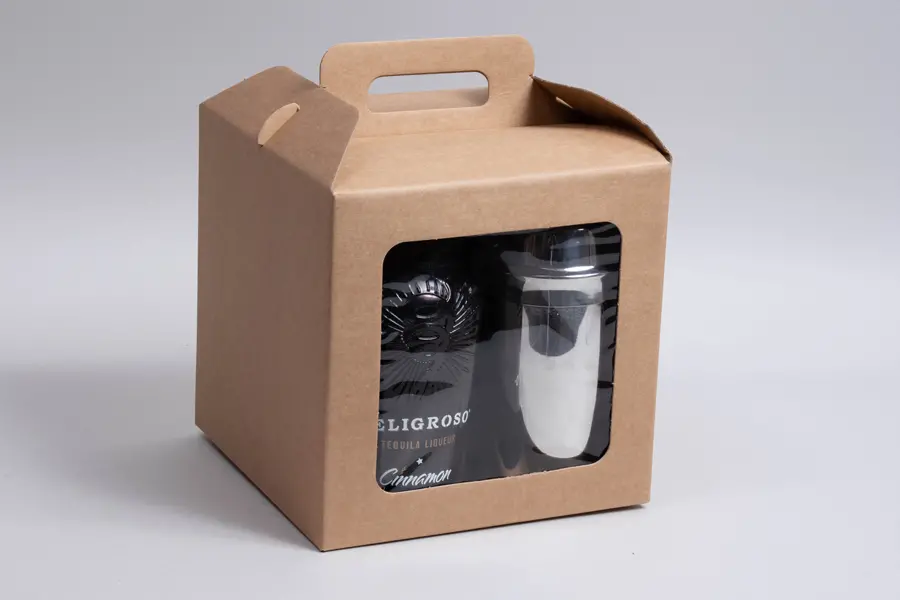 8-1/4L x 8-1/4W x 8-1/4H, Windowed Gable Boxes, Natural Kraft