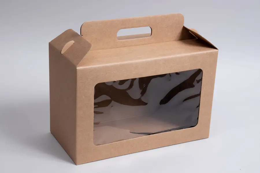 11-3/8L x 5-3/4W x 7-1/2H, Windowed Gable Boxes, Natural Kraft