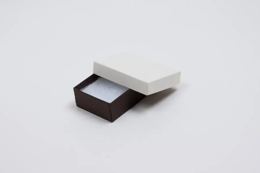 2-1/2L x 1-1/2W x 7/8H, Textured Two-Piece Jewelry Boxes, Coffee and Cream