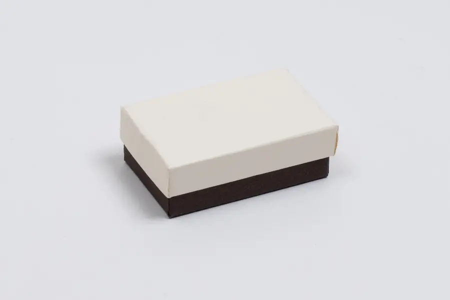 2-1/2L x 1-1/2W x 7/8H, Textured Two-Piece Jewelry Boxes, Coffee and Cream