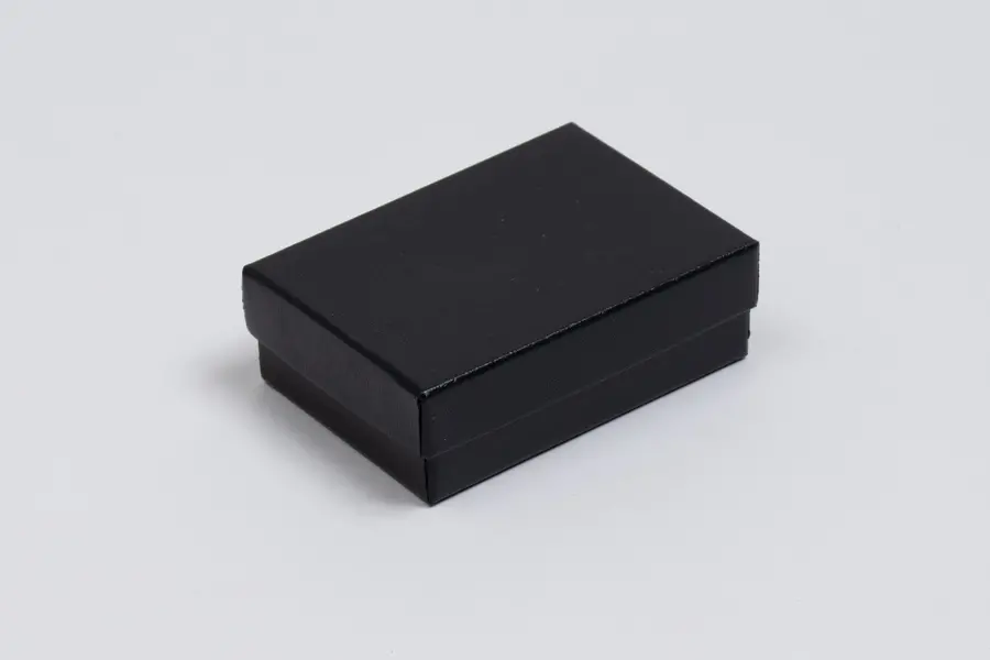 3L x 2-1/8W x 1H, 2-Piece Set-Up Jewelry Boxes w/Fiber Insert, Black Swirl