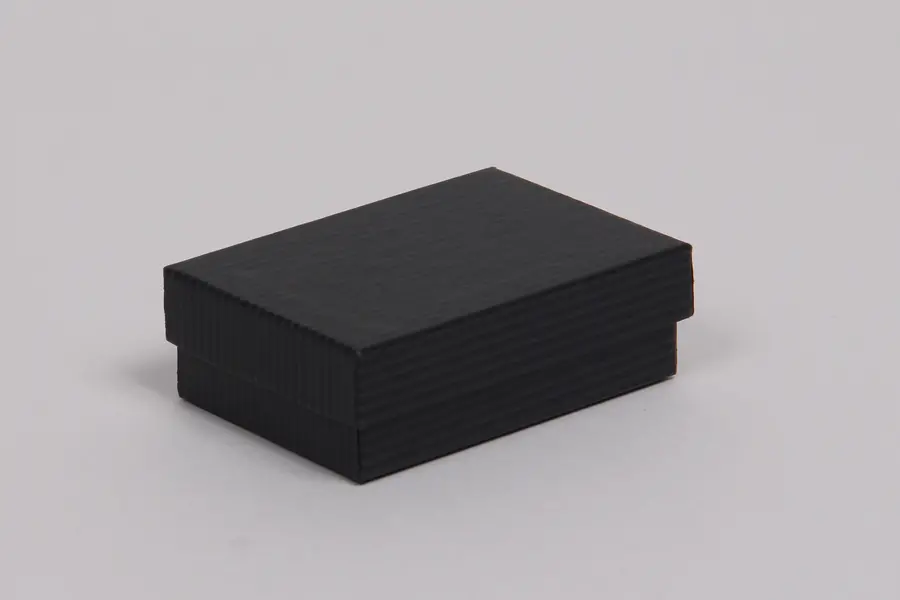 3L x 2-1/8W x 1H, 2-Piece Set-Up Jewelry Boxes w/Fiber Insert, Black Pinstripe