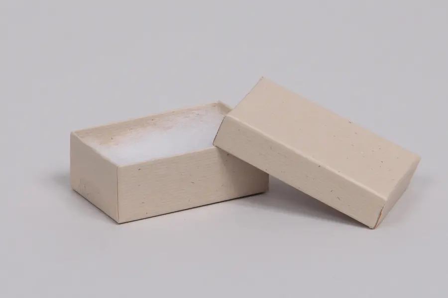 1-1/2L x 2-1/2W x 7/8H, 2-Piece Set-Up Jewelry Boxes w/Fiber Insert, Oatmeal Groove