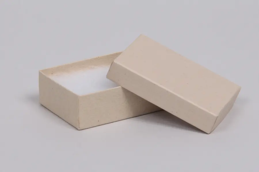 2-1/8L x 3W x 1H, 2-Piece Set-Up Jewelry Boxes w/Fiber Insert, Oatmeal Groove