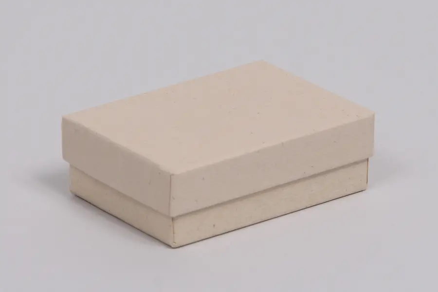2-1/8L x 3W x 1H, 2-Piece Set-Up Jewelry Boxes w/Fiber Insert, Oatmeal Groove