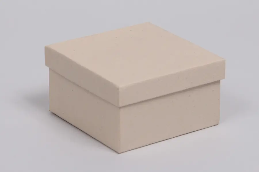 3-1/2L x 3-1/2W x 2H, 2-Piece Set-Up Jewelry Boxes w/Fiber Insert, Oatmeal Groove