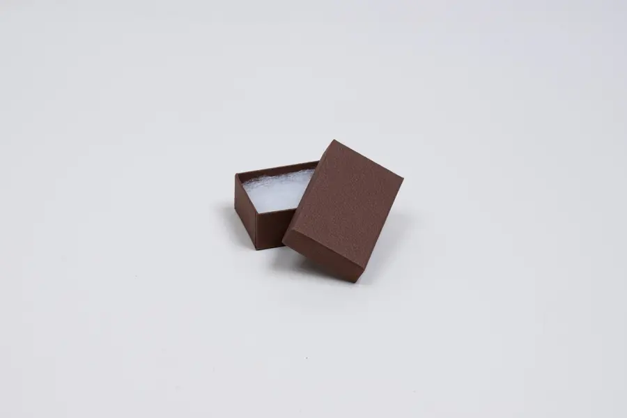 2-1/2L x 1-1/2W x 7/8H, Textured Two-Piece Jewelry Boxes, Cocoa