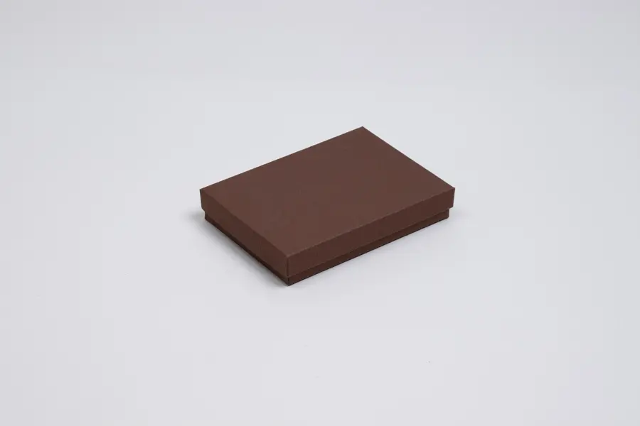 5-1/4L x 3-3/4W x 7/8H, Textured Two-Piece Jewelry Boxes, Cocoa