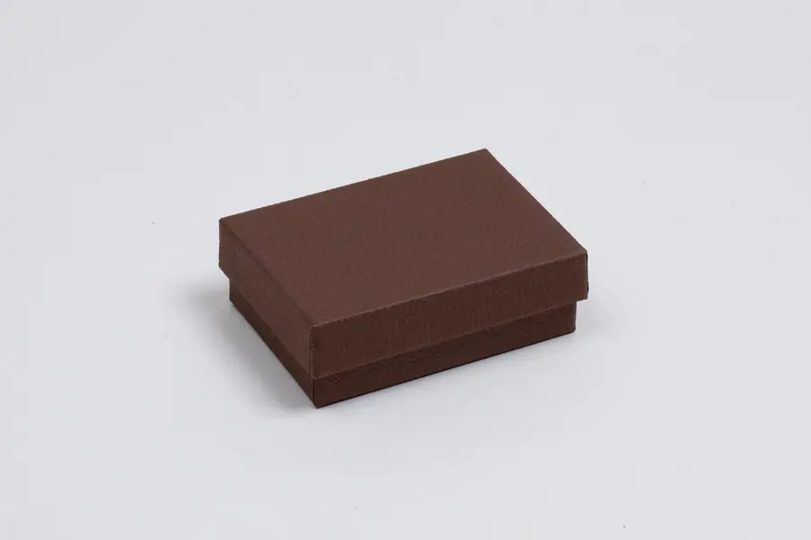 3-1/2L x 3-1/2W x 1H, Textured Two-Piece Jewelry Boxes, Cocoa