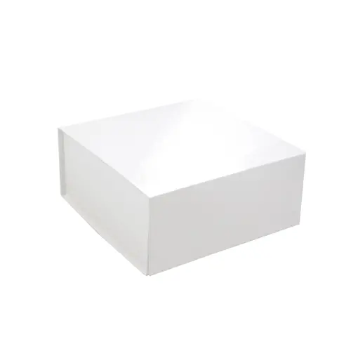 8L x 8W x 3-1/8H, Glossy Magnetic Gift Boxes, White Gloss
