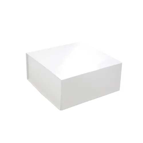 6L x 6W x 2-3/4H, Glossy Magnetic Gift Boxes, White Gloss