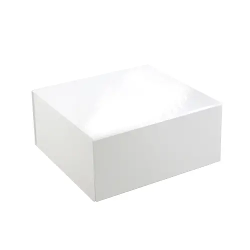10L x 10W x 4-1/2H, Glossy Magnetic Gift Boxes, White Gloss
