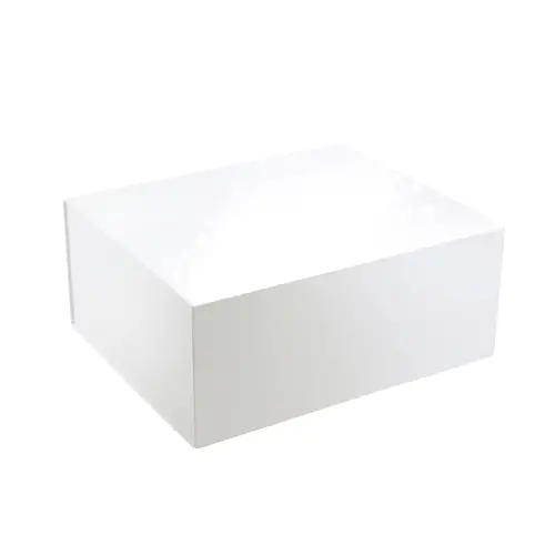 13L x 10-3/4W x 5-1/2H, Glossy Magnetic Gift Boxes, White Gloss