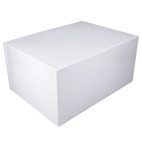 16L x 12W x 8H, Glossy Magnetic Gift Boxes, White Gloss
