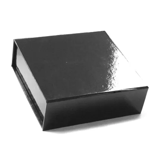 5-1/2L x 5-1/2W x 1-3/4H, Glossy Magnetic Gift Boxes, Black Gloss