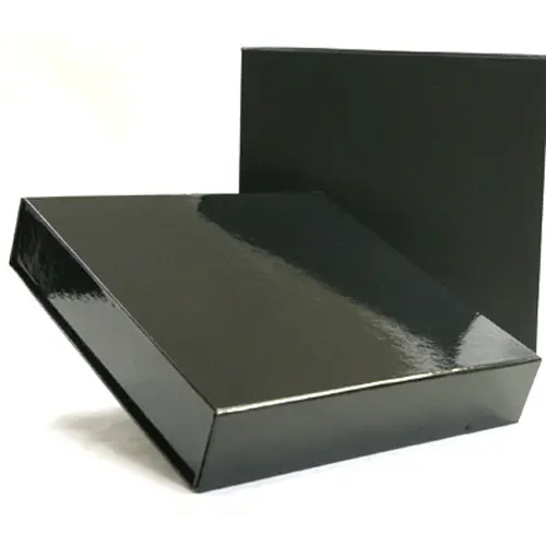 9-1/2L x 9-1/4W x 1-3/4H, Glossy Magnetic Gift Boxes, Black Gloss