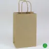5-1/4W x 3-1/2D x 8-1/2H, Brown Kraft Paper Bags with Twisted Paper Handle