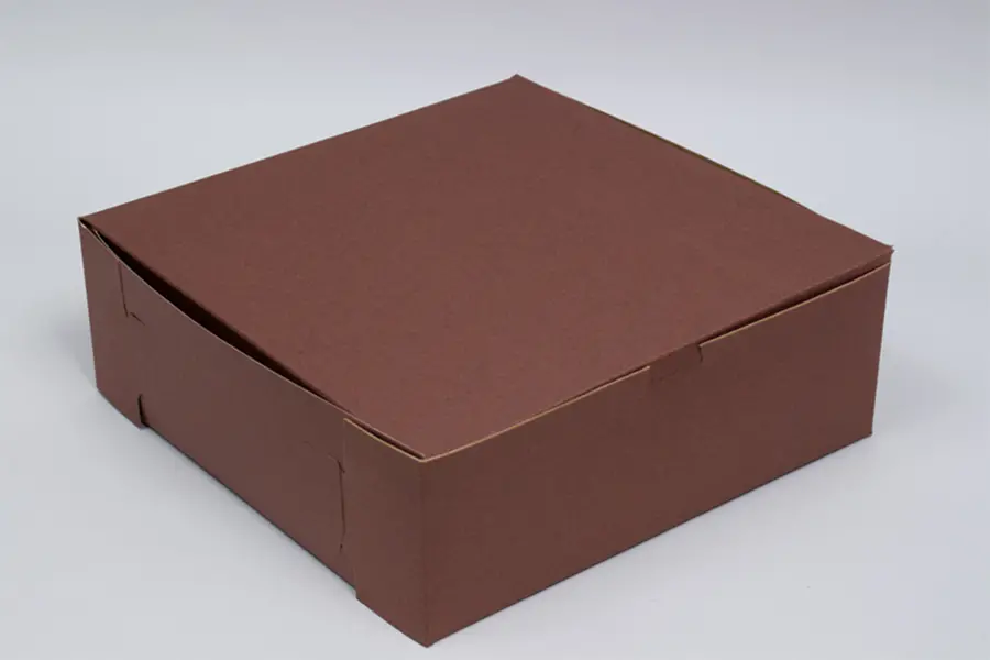 8L x 8W x 3H, Chocolate Cocoa Brown Bakery Boxes