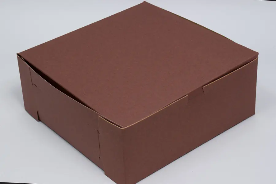 9L x 9W x 4H, Chocolate Cocoa Brown Bakery Boxes