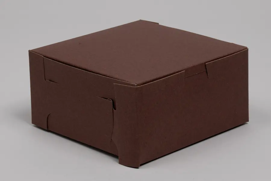 6L x 6W x 3H, Chocolate Cocoa Brown Bakery Boxes