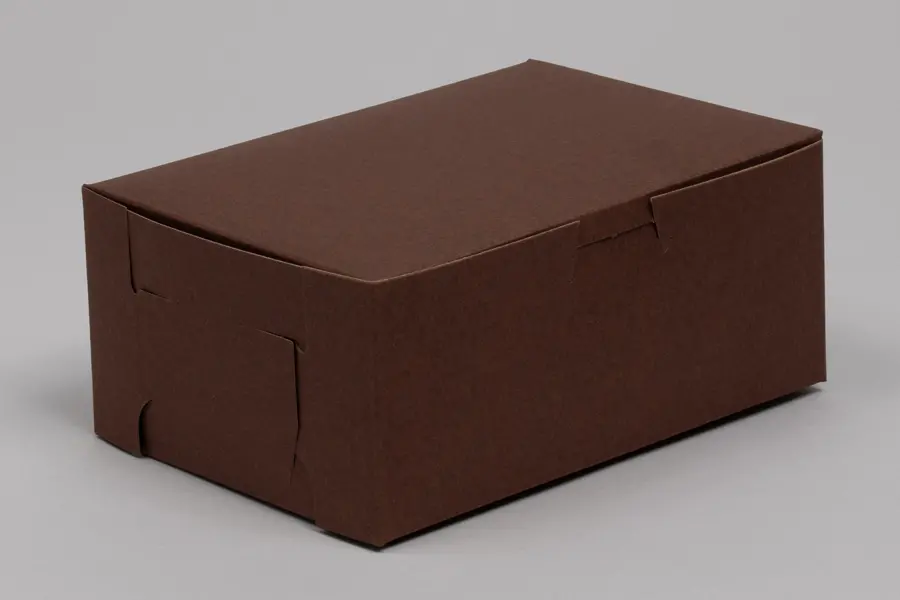 7L x 5W x 3H, Chocolate Cocoa Brown Bakery Boxes