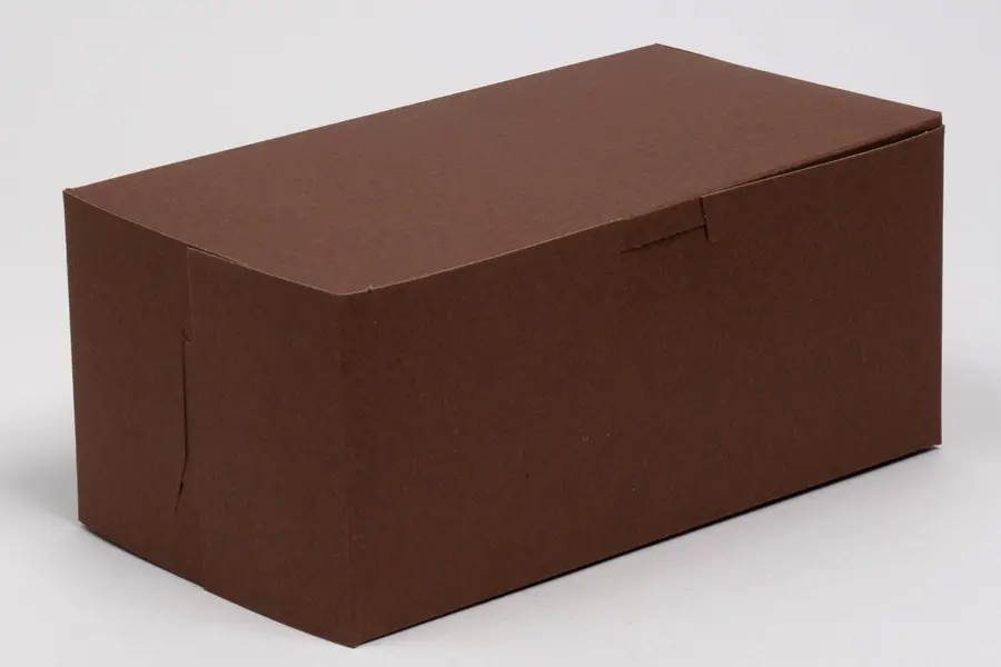 8L x 5-1/2W x 4H, Chocolate Cocoa Brown Bakery Boxes