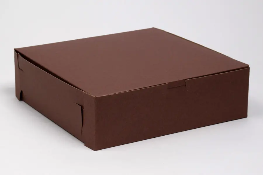 9L x 9W x 2-1/2H, Chocolate Cocoa Brown Bakery Boxes
