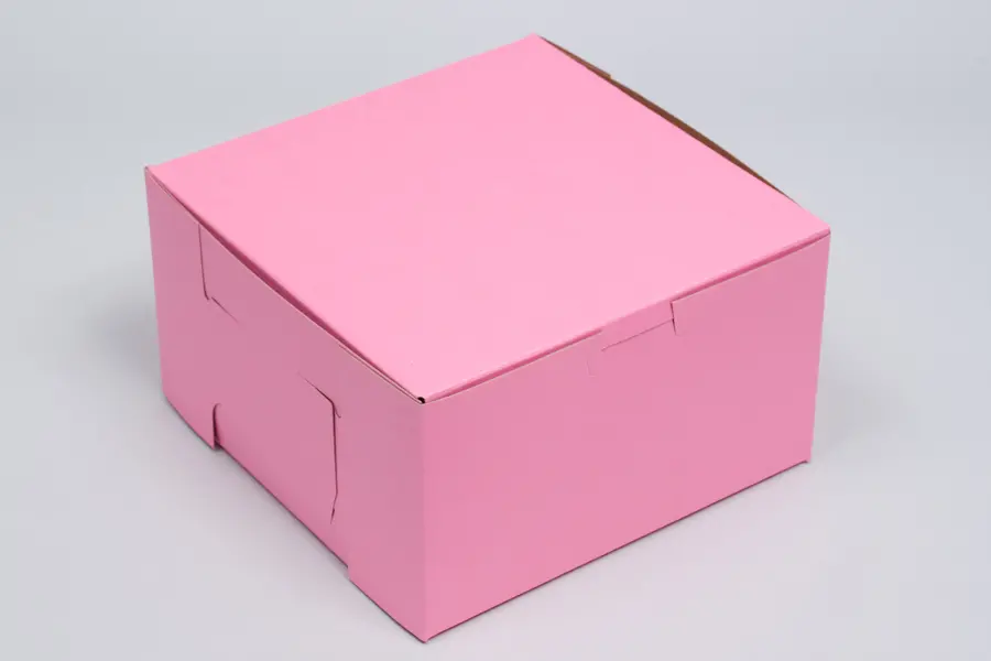 10L x 10W x 5H, Strawberry Pink Bakery Boxes