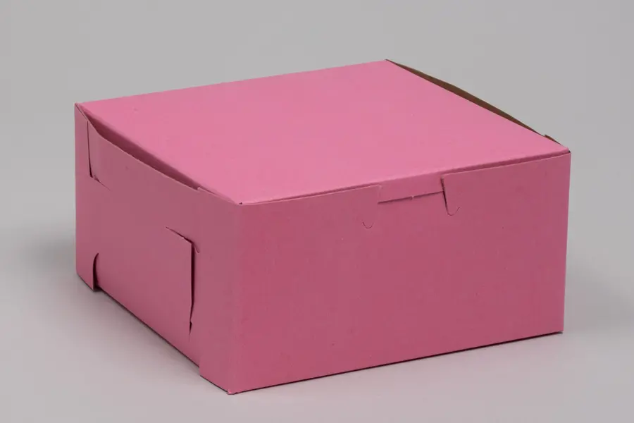 6L x 6W x 3H, Strawberry Pink Bakery Boxes