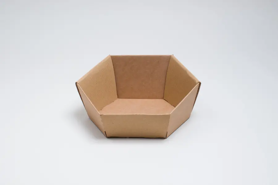 6-5/8W x 8L x 2-3/4H, Kraft Hexagon Market Trays, Kraft