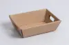 8-1/4W x 6L x 3-1/4H, Market Trays with Handles, Natural Kraft