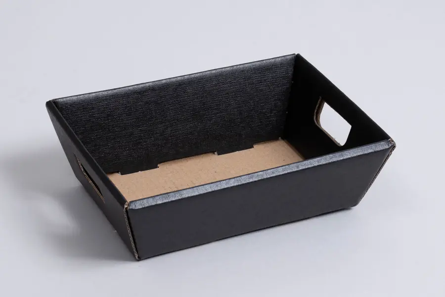 4-1/4W x 6L x 2H, Market Trays with Handles, Black